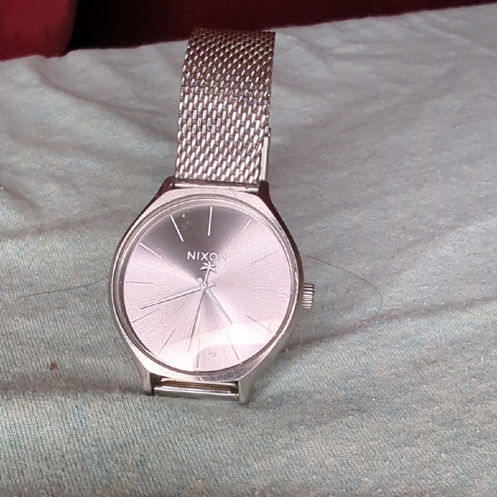 Nixon Silver Mesh Strap Watch